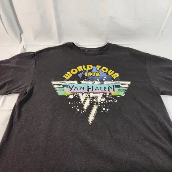 Van Halen World Tour 1978 Band Tee T-Shirt Sz Large Graphic Print Unisex VG - Picture 10 of 10